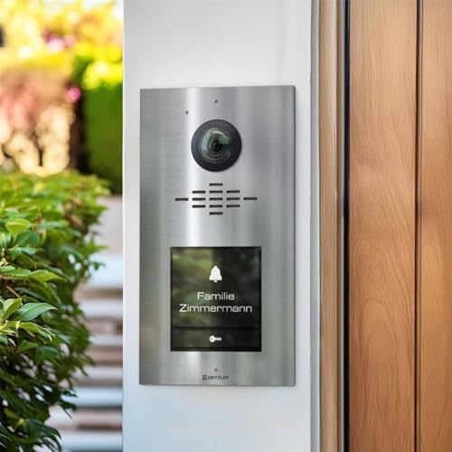 Metzler HD-Türsprechanlage mit App-Steuerung, vandalismussicher für 1-500 Parteien, elegantes Design in Verkehrsweiß RAL