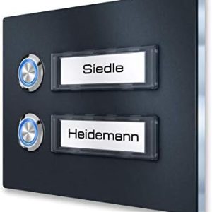 Metzler® Türklingel für 2 Parteien – LED-Taster, IP67, anthrazit RAL 7016, langlebig und einfach zu montieren