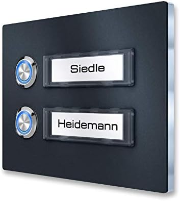 Metzler® Türklingel für 2 Parteien – LED-Taster, IP67, anthrazit RAL 7016, langlebig und einfach zu montieren