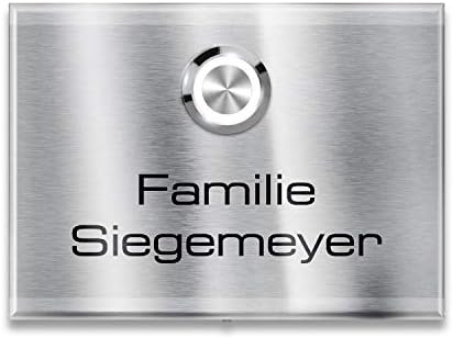 Metzler Edelstahl Aufputz Türklingel mit Gravur - Einfache Montage & anthrazit Pulverbeschichtung für moderne Eingänge -