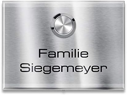 Metzler Edelstahl Aufputz Türklingel mit Gravur - Einfache Montage & anthrazit Pulverbeschichtung für moderne Eingänge -