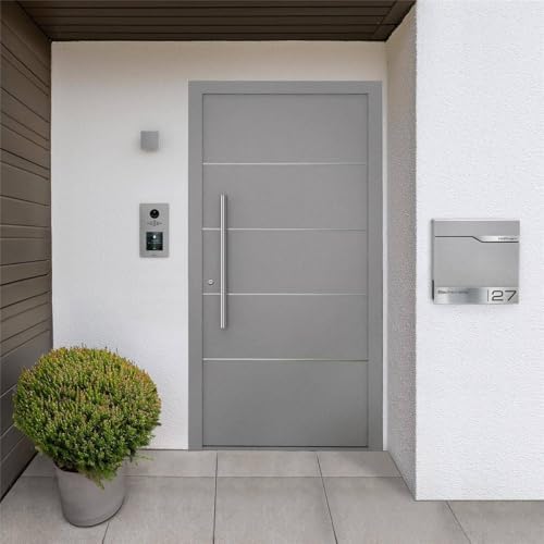 Metzler HD-Türsprechanlage mit App-Steuerung, vandalismussicher für 1-500 Parteien, elegantes Design in Verkehrsweiß RAL