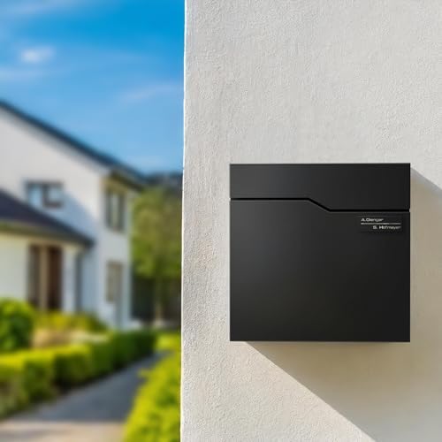Metzler Edelstahlschild mit Briefsymbol für Paketboxen - Hochwertige Kennzeichnung in Anthrazit RAL 7016