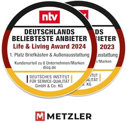 Siebert Metzler Briefkasten Basaltgrau RAL7012 mit Zeitungsfach & Edelstahl Namensschild – langlebig & modern für Ihr Zu