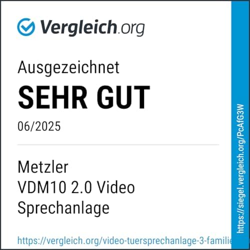 Metzler VDM10 |0 Innenstation für Smart Homes, 7 Zoll Touchscreen, LAN + PoE, Schwarz
