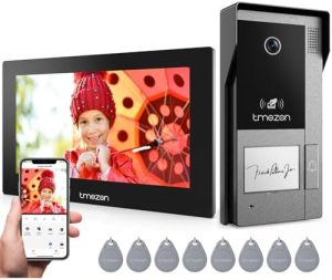 TMEZON WLAN IP Video Türsprechanlage 1080P mit 7'' Touchscreen für sichere Familienkommunikation