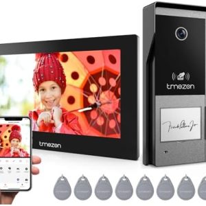 TMEZON WLAN IP Video Türsprechanlage 1080P mit 7'' Touchscreen für sichere Familienkommunikation
