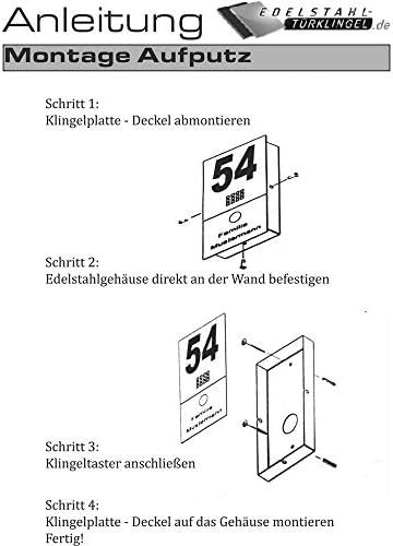 Metzler Edelstahl Türklingel V2A - Modernes Design in Anthrazit RAL 7016 mit gravierbarem LED-Taster für wasserdichte Mo
