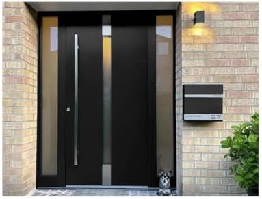 Metzler Briefkasten Anthrazit mit Zeitungsfach - personalisierter Wandbriefkasten aus massivem Stahl | Modell Stencil 2