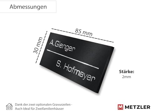 Metzler Edelstahlschild mit Briefsymbol für Paketboxen - Hochwertige Kennzeichnung in Anthrazit RAL 7016
