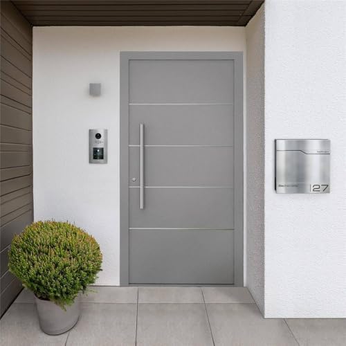 Metzler HD-Türsprechanlage mit App-Steuerung, vandalismussicher für 1-500 Parteien, elegantes Design in Verkehrsweiß RAL