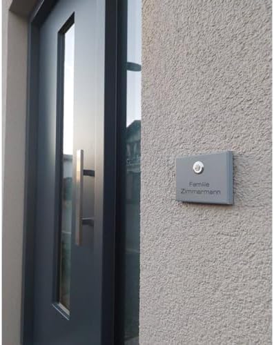 Metzler Edelstahl Aufputz Türklingel mit Gravur - Einfache Montage & anthrazit Pulverbeschichtung für moderne Eingänge -