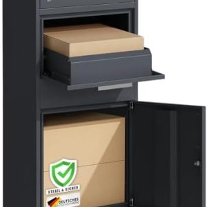 Floordirekt Paketbriefkasten XXL rostfrei und modern mit Zylinderschloss - perfekte Postlösung für Ihr Zuhause