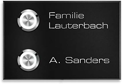 Metzler Edelstahl Aufputz Türklingel mit Gravur - Einfache Montage & anthrazit Pulverbeschichtung für moderne Eingänge -