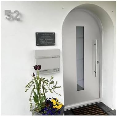 Metzler Briefkasten Anthrazit mit Zeitungsfach - personalisierter Wandbriefkasten aus massivem Stahl | Modell Stencil 2