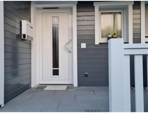 Siebert Metzler Briefkasten Basaltgrau RAL7012 mit Zeitungsfach & Edelstahl Namensschild – langlebig & modern für Ihr Zu