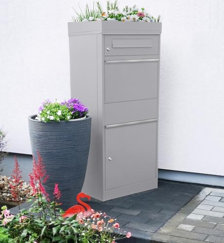 Metzler Briefkasten mit Paketfach, abschließbar, wetterfest und personalisierbar - ideal für Garten und Eingangsbereich