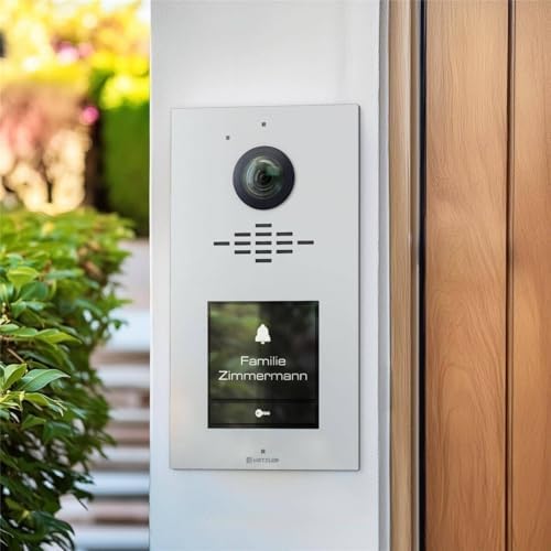 Metzler HD-Türsprechanlage mit App-Steuerung, vandalismussicher für 1-500 Parteien, elegantes Design in Verkehrsweiß RAL