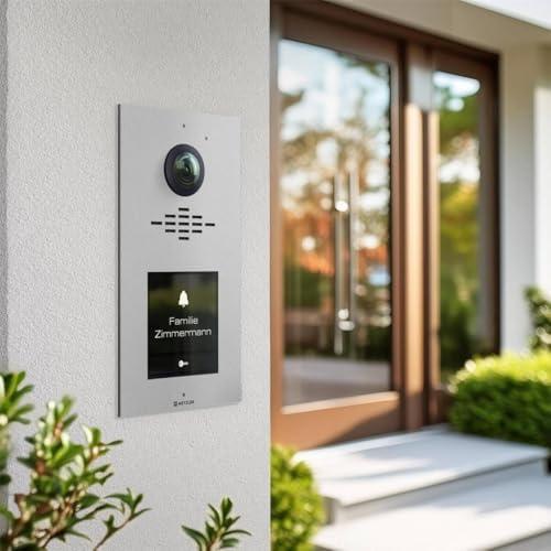 Metzler HD-Türsprechanlage mit App-Steuerung, vandalismussicher für 1-500 Parteien, elegantes Design in Verkehrsweiß RAL