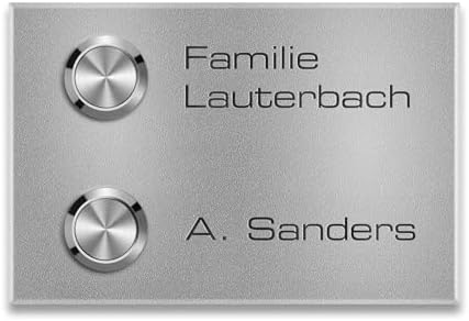 Metzler Edelstahl Aufputz Türklingel mit Gravur - Einfache Montage & anthrazit Pulverbeschichtung für moderne Eingänge -
