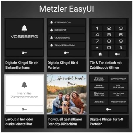 Metzler HD-Türsprechanlage mit App-Steuerung, vandalismussicher für 1-500 Parteien, elegantes Design in Verkehrsweiß RAL