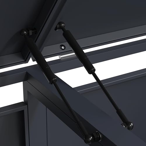 ESTEXO Mülltonnenbox Anthrazit - Robuste Mülltonnenverkleidung mit Deckel für Garten und Terrasse (4 Türen)