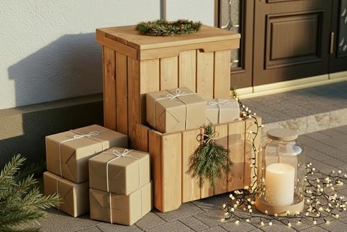 Paketbox mit Pflanzkasten aus FSC-zertifiziertem Holz – Wasserdicht und groß für den Außenbereich
