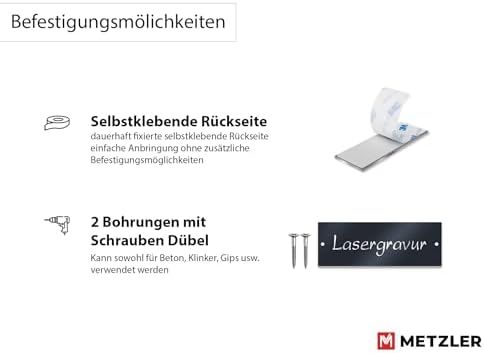 Metzler Edelstahlschild mit Briefsymbol für Paketboxen - Hochwertige Kennzeichnung in Anthrazit RAL 7016