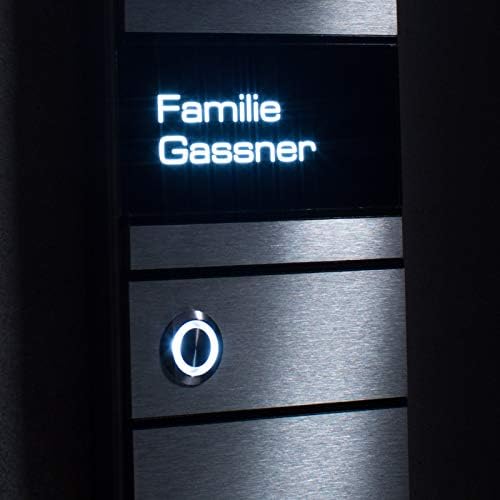 Metzler Design Edelstahl Türklingel mit LED-Beleuchtung – Austauschbares Namensschild für individuelle Beschriftung – Mo