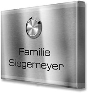 Metzler Edelstahl Funkklingel - Kabellos, UV-beständig & hohe Reichweite - Ideal für Ihr Zuhause (1 Taster)