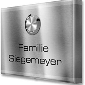 Metzler Edelstahl Funkklingel - Kabellos, UV-beständig & hohe Reichweite - Ideal für Ihr Zuhause (1 Taster)