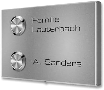 Metzler Edelstahl Aufputz Türklingel mit Gravur - Einfache Montage & anthrazit Pulverbeschichtung für moderne Eingänge -