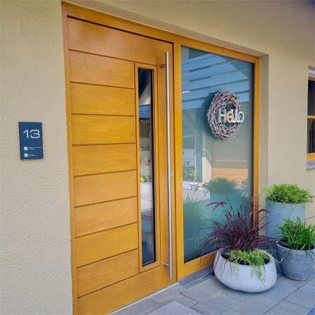 Metzler Edelstahl Türklingel V2A - Modernes Design in Anthrazit RAL 7016 mit gravierbarem LED-Taster für wasserdichte Mo