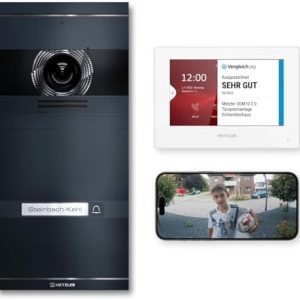 Metzler VDM10 |0 Video Sprechanlage - Türsprechanlage mit Kamera und Bildschirm für 1-Familienhaus, austauschbares Namen