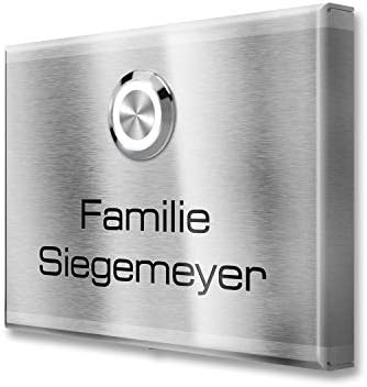 Metzler Edelstahl Aufputz Türklingel mit Gravur - Einfache Montage & anthrazit Pulverbeschichtung für moderne Eingänge -