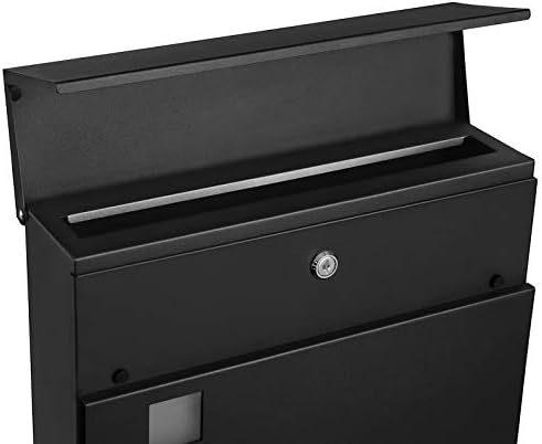 SONGMICS XXL Briefkasten mit Zeitungsfach – moderner, abschließbarer Postkasten für Ihren Vorgarten, anthrazit, einfache
