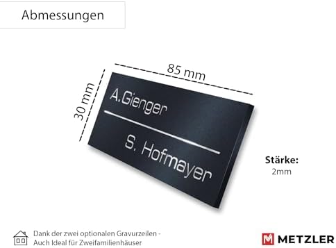 Metzler Edelstahlschild mit Briefsymbol für Paketboxen - Hochwertige Kennzeichnung in Anthrazit RAL 7016
