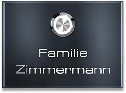 Metzler Edelstahl Aufputz Türklingel mit Gravur - Einfache Montage & anthrazit Pulverbeschichtung für moderne Eingänge -
