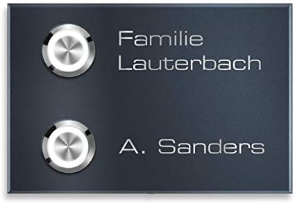 Metzler Edelstahl Aufputz Türklingel mit Gravur - Einfache Montage & anthrazit Pulverbeschichtung für moderne Eingänge -