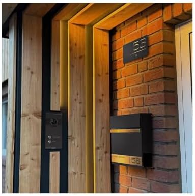 Metzler Briefkasten Anthrazit mit Zeitungsfach - personalisierter Wandbriefkasten aus massivem Stahl | Modell Stencil 2