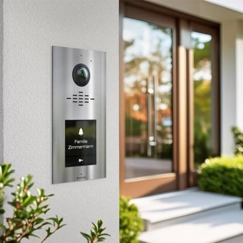 Metzler HD-Türsprechanlage mit App-Steuerung, vandalismussicher für 1-500 Parteien, elegantes Design in Verkehrsweiß RAL