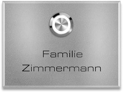 Metzler Edelstahl Aufputz Türklingel mit Gravur - Einfache Montage & anthrazit Pulverbeschichtung für moderne Eingänge -