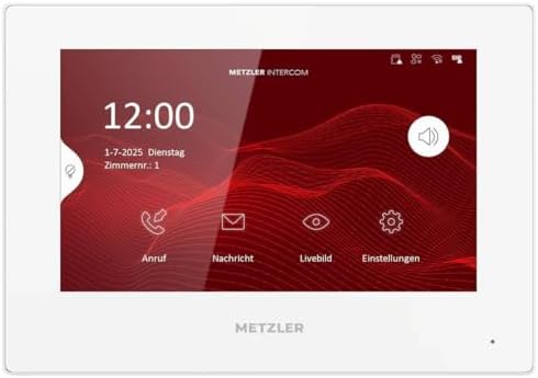 Metzler HD-Türsprechanlage mit App-Steuerung, vandalismussicher für 1-500 Parteien, elegantes Design in Verkehrsweiß RAL