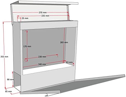 Siebert Metzler Briefkasten Basaltgrau RAL7012 mit Zeitungsfach & Edelstahl Namensschild – langlebig & modern für Ihr Zu
