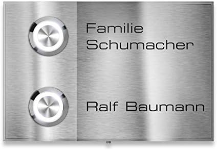 Metzler Edelstahl Aufputz Türklingel mit Gravur - Einfache Montage & anthrazit Pulverbeschichtung für moderne Eingänge -