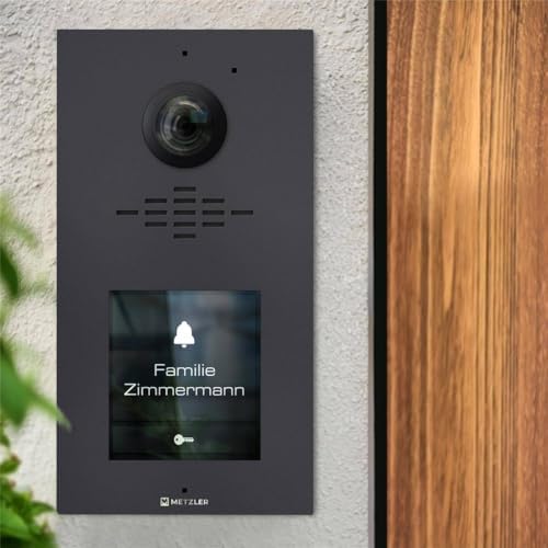 Metzler HD-Türsprechanlage mit App-Steuerung, vandalismussicher für 1-500 Parteien, elegantes Design in Verkehrsweiß RAL
