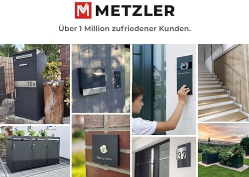 Metzler Edelstahl Aufputz Türklingel mit Gravur - Einfache Montage & anthrazit Pulverbeschichtung für moderne Eingänge -