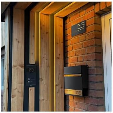 Metzler Briefkasten Anthrazit mit Zeitungsfach - personalisierter Wandbriefkasten aus massivem Stahl | Modell Stencil 2