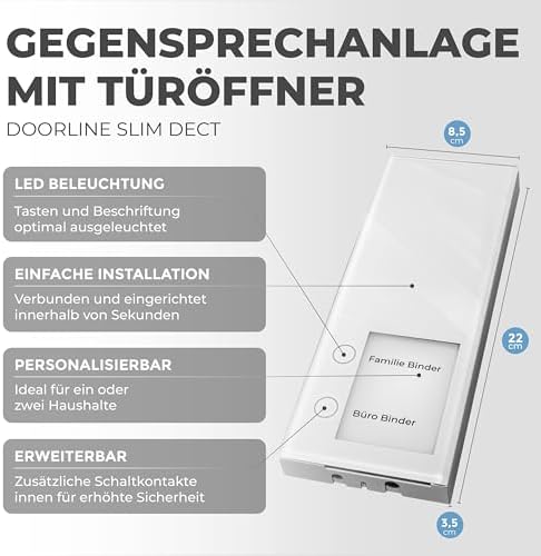 Telegärtner Elektronik Slim DECT in Anthrazit - Clevere Türstation für AVM FRITZ!Box I Erweiterbar zur Video-Sprechanlag