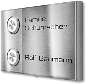 Metzler Edelstahl Aufputz Türklingel mit Gravur - Einfache Montage & anthrazit Pulverbeschichtung für moderne Eingänge -